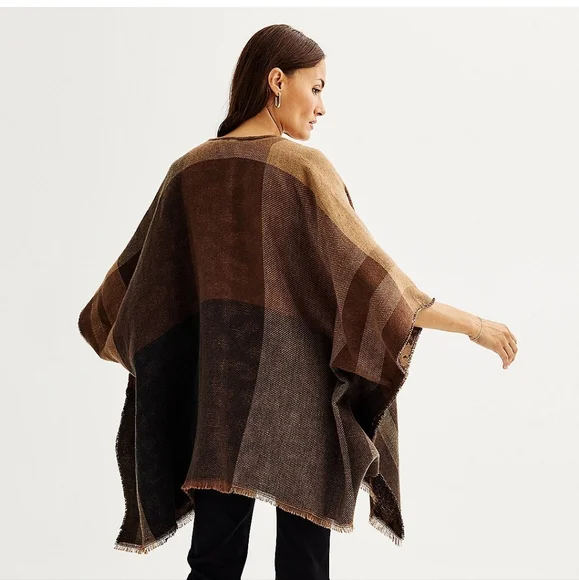 REVERSIBLE Poncho O/S fits most - Picture 3 of 8